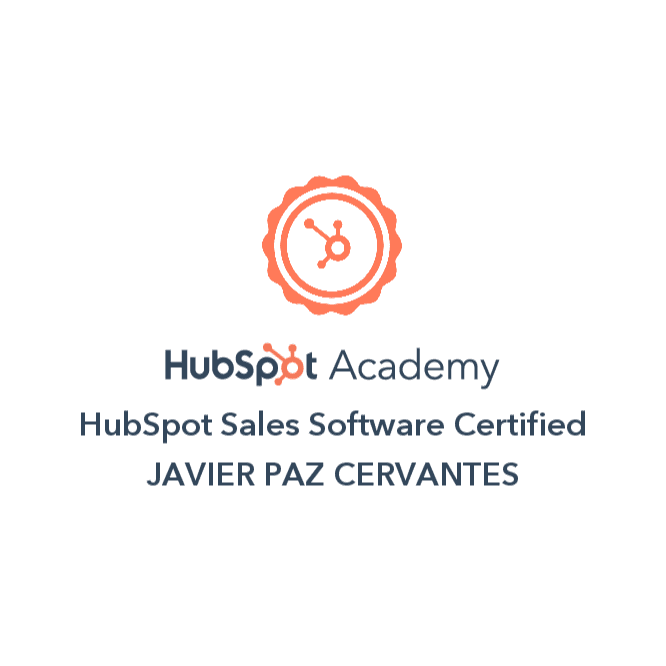HubSpot Sales Software Certified Javier Paz Cervantes